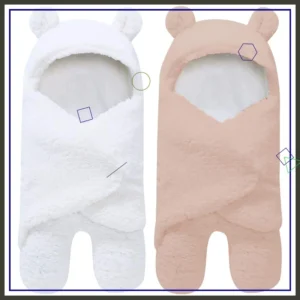 2 Pack Sherpa Baby Swaddle Wrap for 0-6 Months