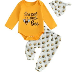 Baby/Toddler Girls 3 Piece Bee Outfit w/Hat