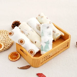 5pcs Bamboo Cotton Muslin Burp Cloth/Bib
